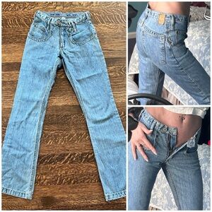 Y2K high rise, medium blue jeans boot cut REPAIR 1/2